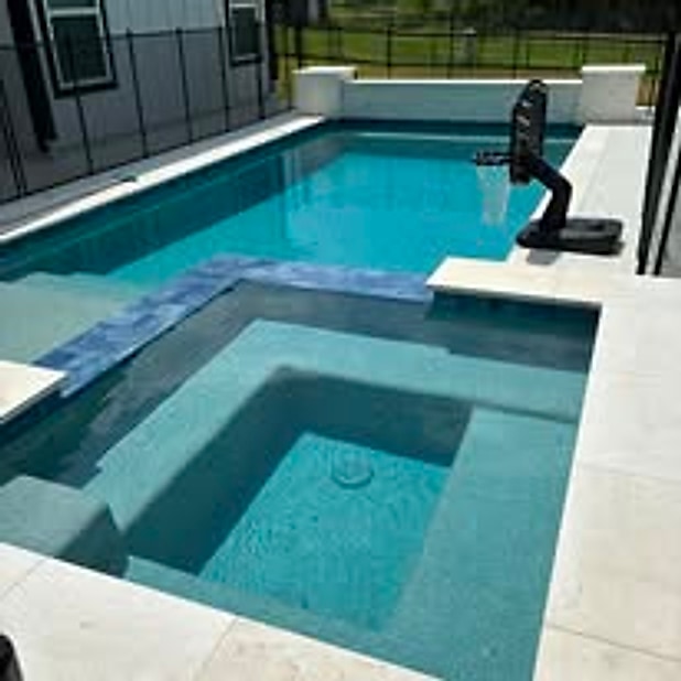 Sparkling pool and spa