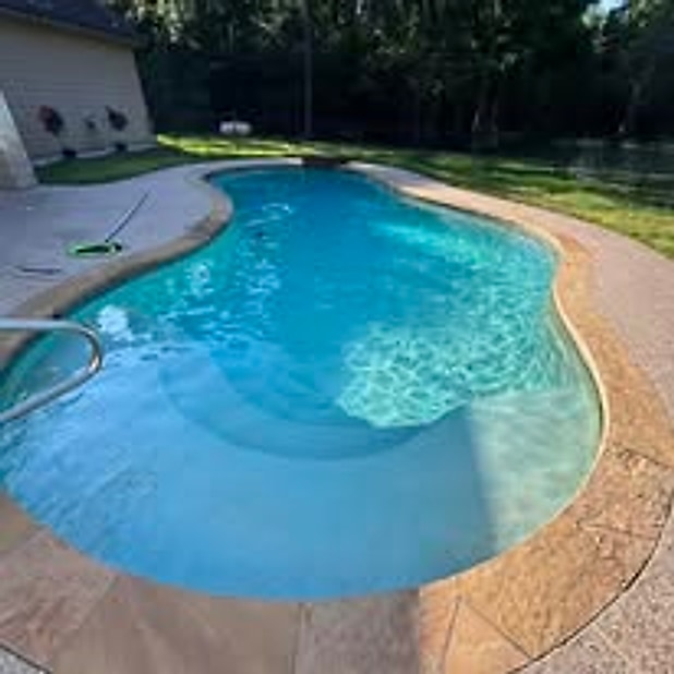 Beautiful clear curved pool